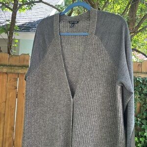 Eileen Fisher Brown And Grey Button Down Wool Sweater With Pockets (XL/TG)